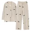 Couple Pajamas Men'S And Women'S Spring And Autumn Autumn Pure Cotton Striped Long Sleeves Can Be Worn Outside Loungewear Suit