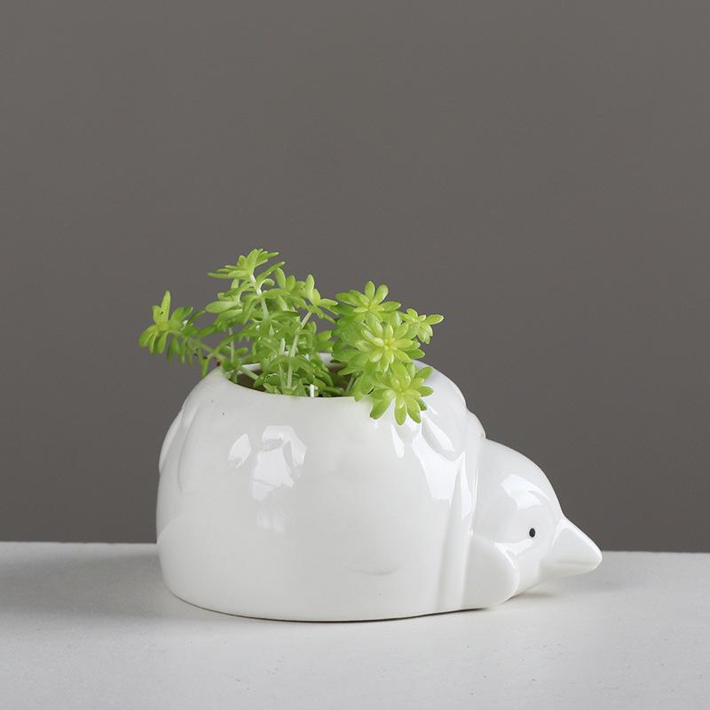 New Desktop Potted Succulent Flower Pot, Gardening Creative Thumb Pot Ceramic Small Flower Pot
