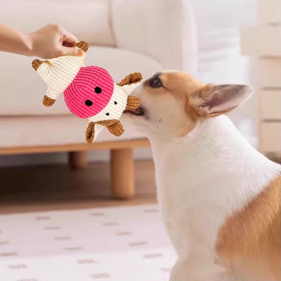 Dogs Plush Toy Stuffed Animal Chew Toy Squeaky Plush Elephant Lion Goat Giraffe Dog Tug Toy for Aggressive Chewers Play And Indoor Puppies Teething