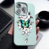 Чехол из ТПУ с рисунком бабочки и текстурой из кожи для iPhone 16 Pro Max 15 Pro 14 13 12 11, мягкий матовый противоударный, защита линз, тонкий чехол для телефона