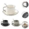 230ML Ceramic Cup Coffee Mug Set Delicate Spoon and Dish Cup Set Nordic Household Afternoon Teacup with Saucer Drinkware