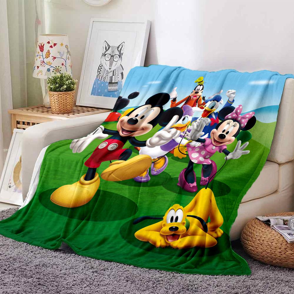 Mickey Friends Adventure Flannel Blanket Super Soft Warm Cozy Blanket For Sofa Bed Office Travel Allseason Home Decor Gift