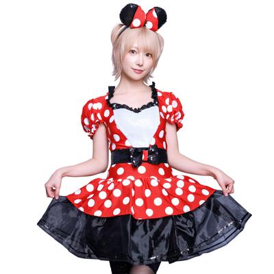 Маскарадный костюм Disney Косплей Хэллоуин Официальный Минни Маус Мрачный Красный Минни, Женский, Размер M, Красный, 67699B