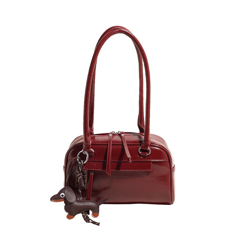 Трендовая нишевая сумка подмышкой, женская сумка для поездок на работу 2024 года, новая простая ретро-сумка для боулинга, универсальная сумка через плечо