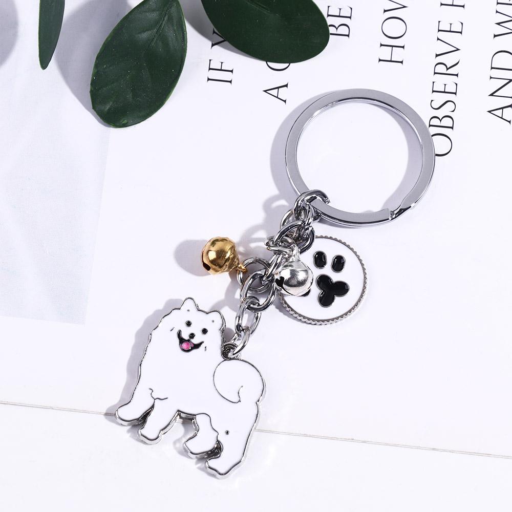 Enamel Golden Retriever Maltese Animal Bell Pet Keyring Pet Keychain Dog Keychain Dog Pendant
