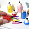 10/12Pcs Kid Pretend Play Toy Dollhouse Miniature Colored Pen Mini Pencil School Supplies Model Doll House Accessories