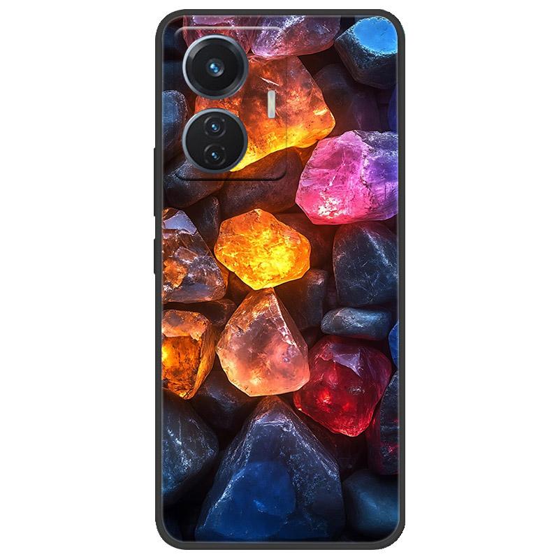 Для vivo T1 4G Y55 4G iQOO Z6 44 Вт V2153 Чехол Мраморный Мягкий Матовый Силиконовый Чехол на Заднюю Панель Для Vivo T1 44 Вт Полная Защита Чехол для Телефона