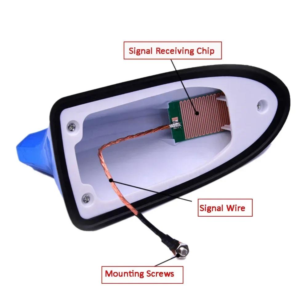 Карбоновый вид крыши автомобиля, крепление на антенну в виде плавника акулы, антенны-антенны, автомобильное радио, AM, FM, усилитель сигнала, универсальная антенна