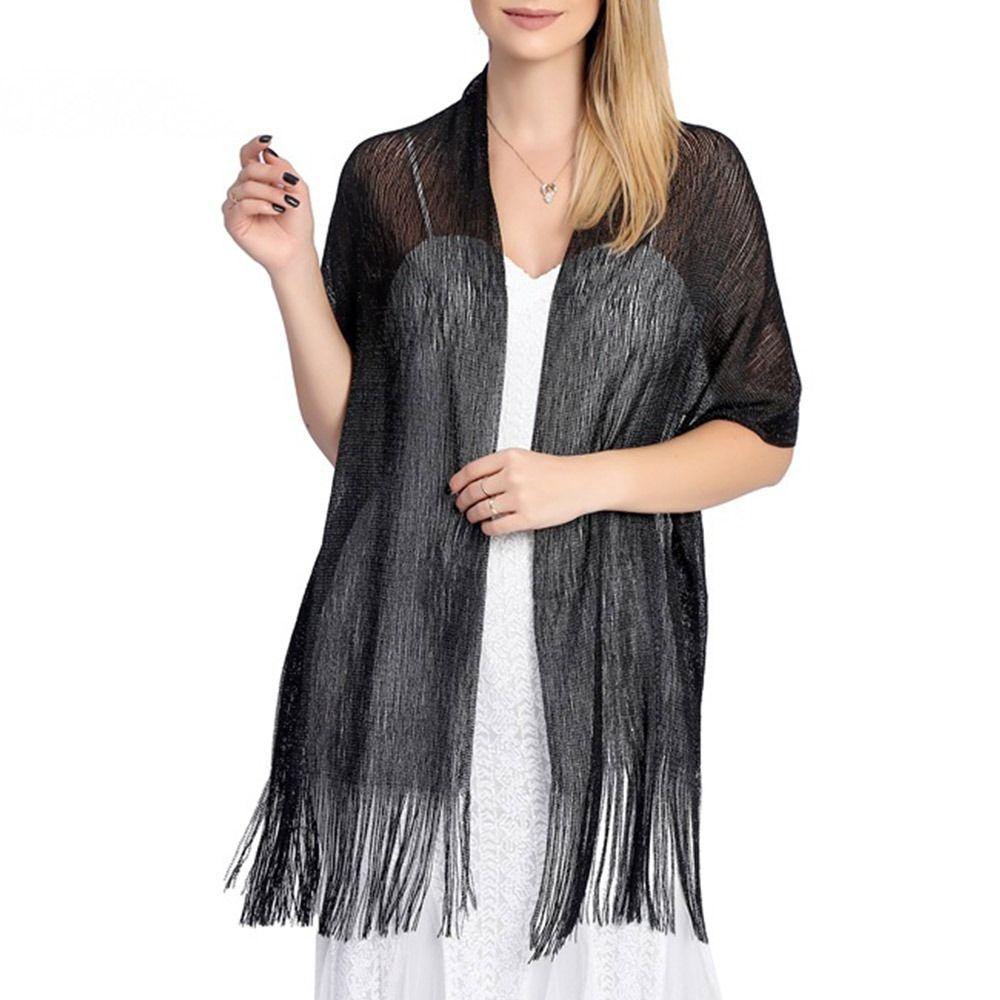 Bridesmaid Temperament Golden Silvery Wire Bridal Shawls Wedding Scarf Dresses Shawls Evening Scarf
