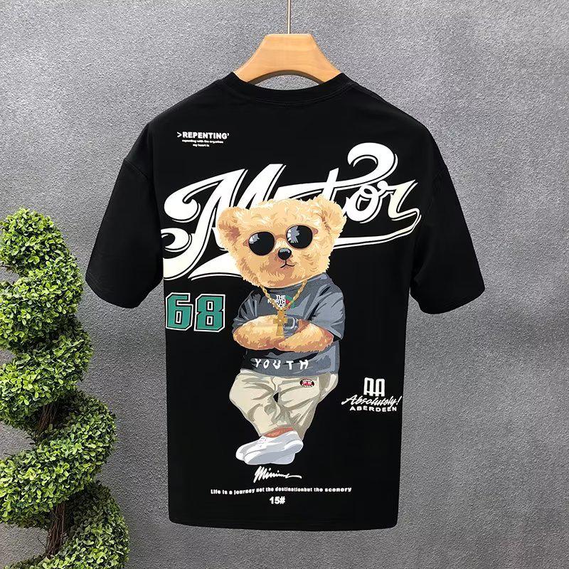 2023 Мужская облегающая футболка с принтом медведя