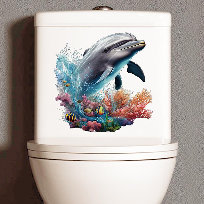 Креативная реалистичная 3D наклейка на унитаз с милым котом Vision, забавная наклейка с изображением животных для ванной комнаты, декор крышки унитаза, самоклеящаяся ПВХ, водонепроницаемая картина