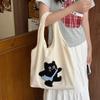 Korean Style Cartoon Animals Tote Bag Large Capacity Women's Armpit Bag Canvas Shoulder Bag  Female