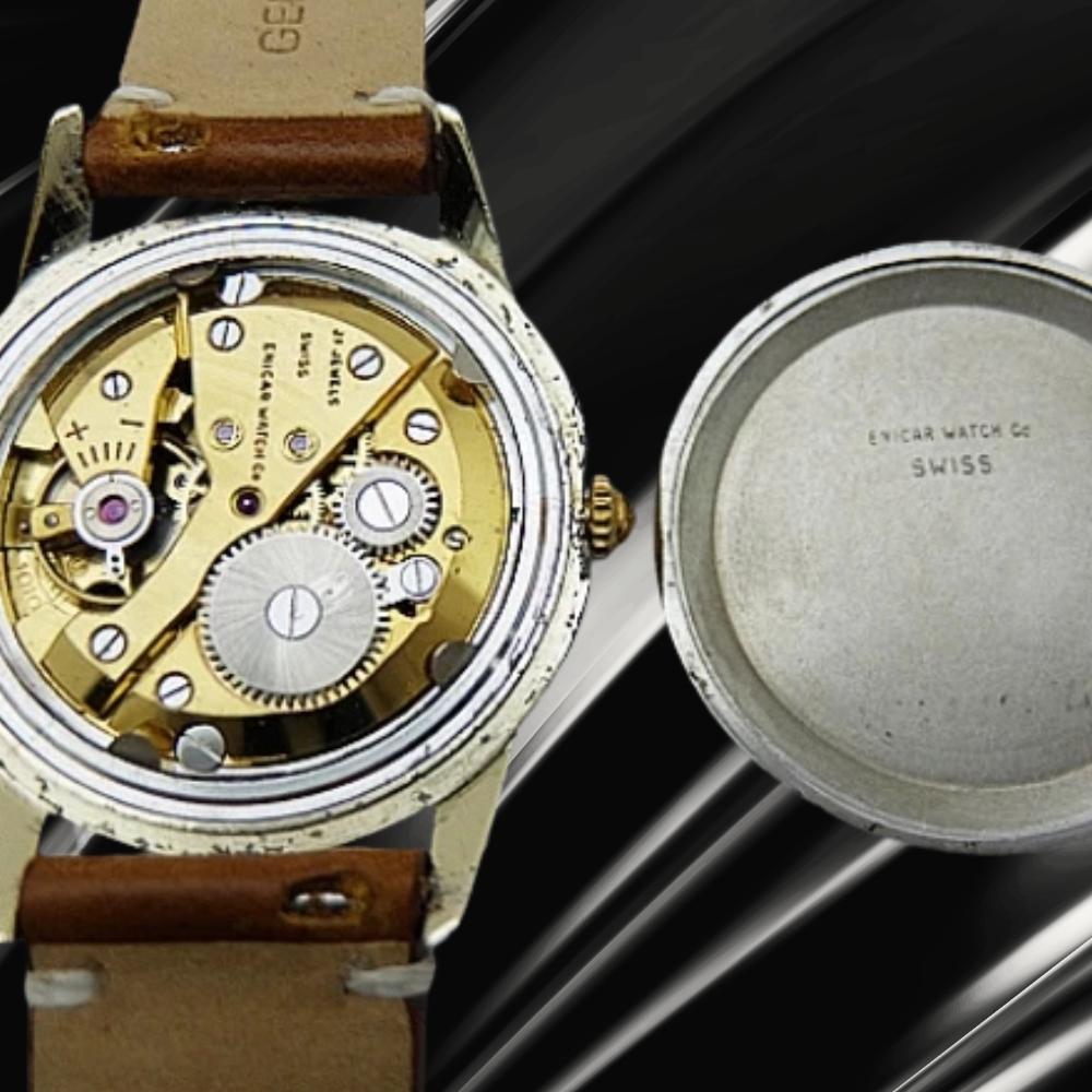 ENICAR ULTRASONIC Ref.100/88CRS 21 Jewels Cal.AR1010 Silver Dial, GP/SS Case, Manual Winding (1960s) Used