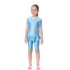 Girls Muslim Swimwears Split Two-piece Swimming Suit Short Sleeve Striped Kids Swimsuit