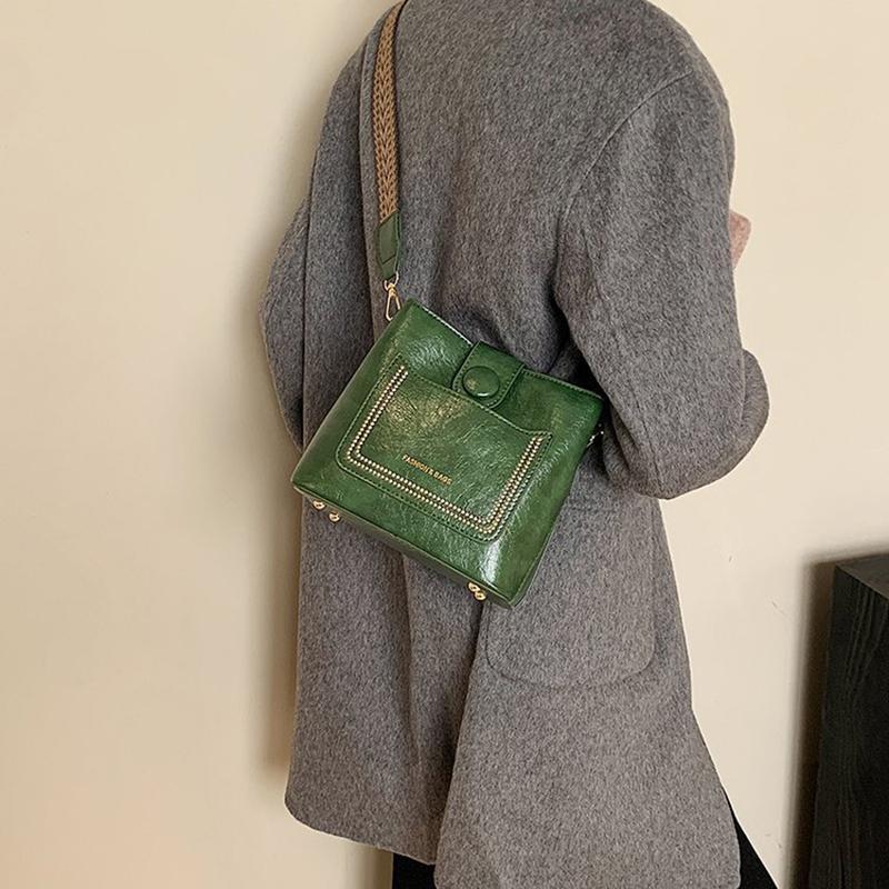 Винтажные простые сумки-ведра из искусственной кожи для женщин, роскошная дизайнерская сумка, женская сумка на широком ремне