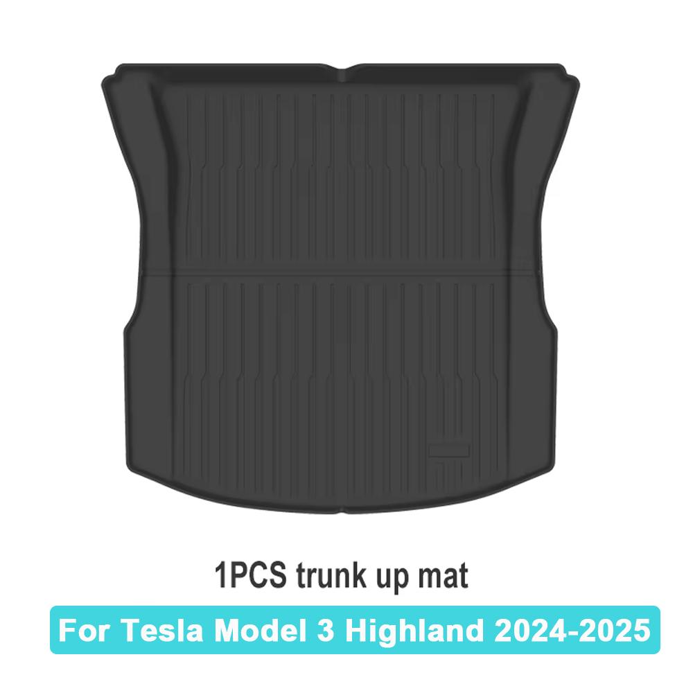 Автомобильные коврики Коврик в багажник Для Tesla Model 3 Highland 2025 Водонепроницаемый Противоскользящий Коврик в багажник TPE Накладки Tesla Model 3 2025 Highland