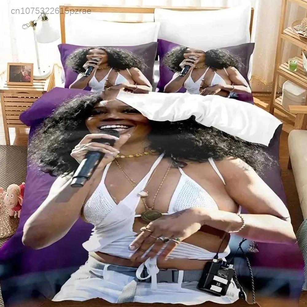 Новый 3D-принт Односпальный комплект постельного белья SZA для спальни Мягкие современные покрывала Удобное детское пододеяльник Покрывало и наволочка