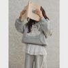 Комплект из двух предметов для девочек в корейском стиле на осень/зиму: Толстовка с капюшоном и модные брюки с кружевной отделкой