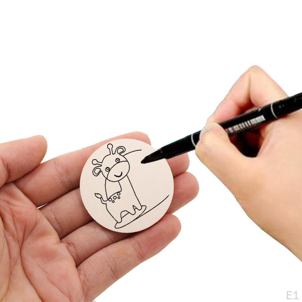 25 Pieces / Set Round Wooden Discs Can Be Painted Decoration Wood Scattered