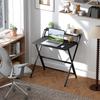 81.5 Cm Folding Computer Desk With Monitor Shelf Black