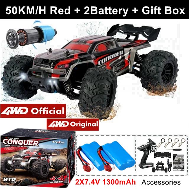swpzb8 Super Brushless 80KM or 50KM/H 4WD RC Car With LED Remote Control Cars High Speed Drift Racing 4x4 Off Road Truck Kid Adult Toy