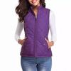 2022 Women's Fashion Quilted Cotton Vest with Zipper Pockets and Stand-Up Collar
