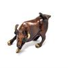 Charging Bull 12.7 Cm Brass Showpiece, Standard, Brown, Home Decor