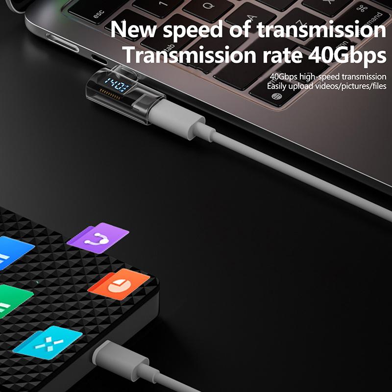 1 шт. 90-градусный USB-адаптер C для цифрового дисплея, адаптер типа C Pd 140 Вт, разъем USB-C «папа-мама»