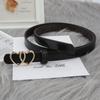  Double Love Heart Buckle Thin Belt Simple Ladies Jeans With Suit Long Shirt Decorative Belts Women