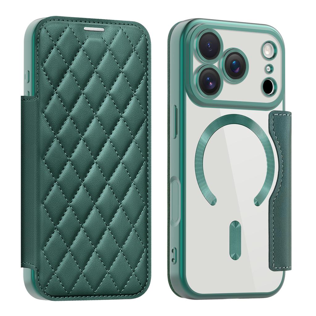 Чехол-книжка с покрытием, прозрачный, магнитный, складной, кожаный, кошелек, для iPhone 17 Air 16 Pro Max, магнитный, 15 14 13 12 11 Pro, слот, карман, держатель, чехол