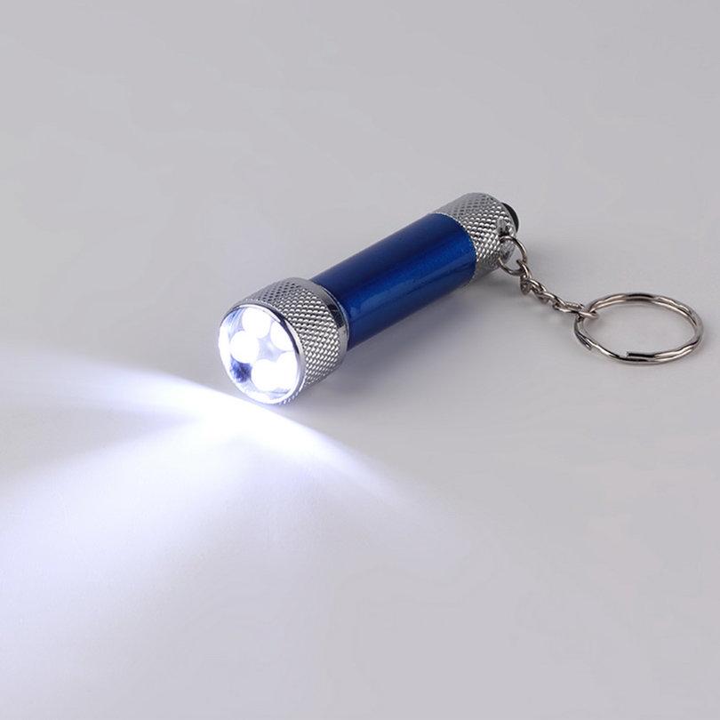 ACEHE Portable 5 LED Mini Flashlight Light Torch Aluminum Keychain KeyRing Chain SBH