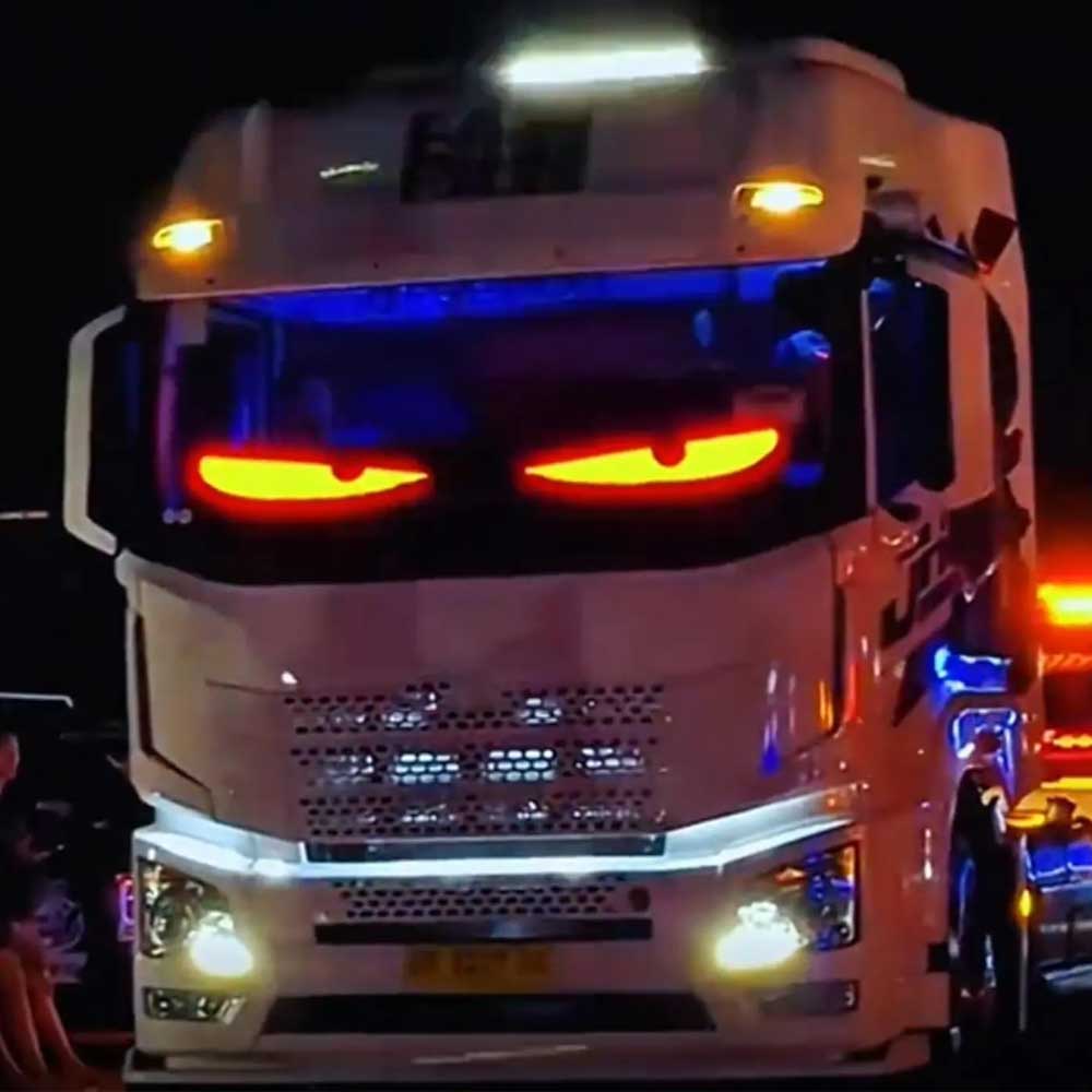 Dynamic Devil's Eye Truck Windshield Scrolling Advertising LED Car Sign RGB DIY App Control LED Panel Flexible Display Light