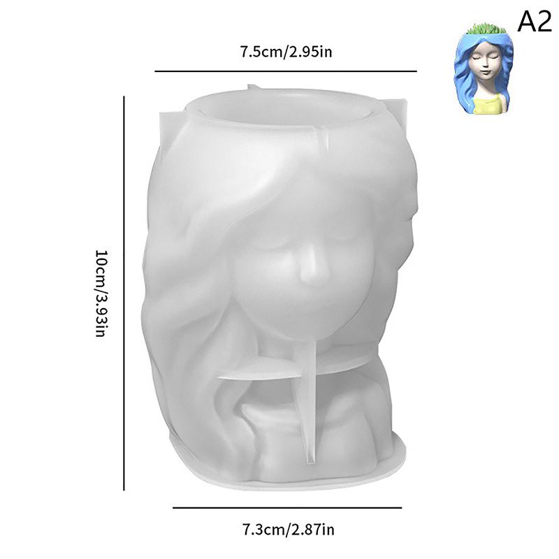 Cute Girl Flower Pot Silicone Mold Concrete Resin Plaster Candle  Epoxy Mold Diy Handmade Crafts Decoration Vase Tool
