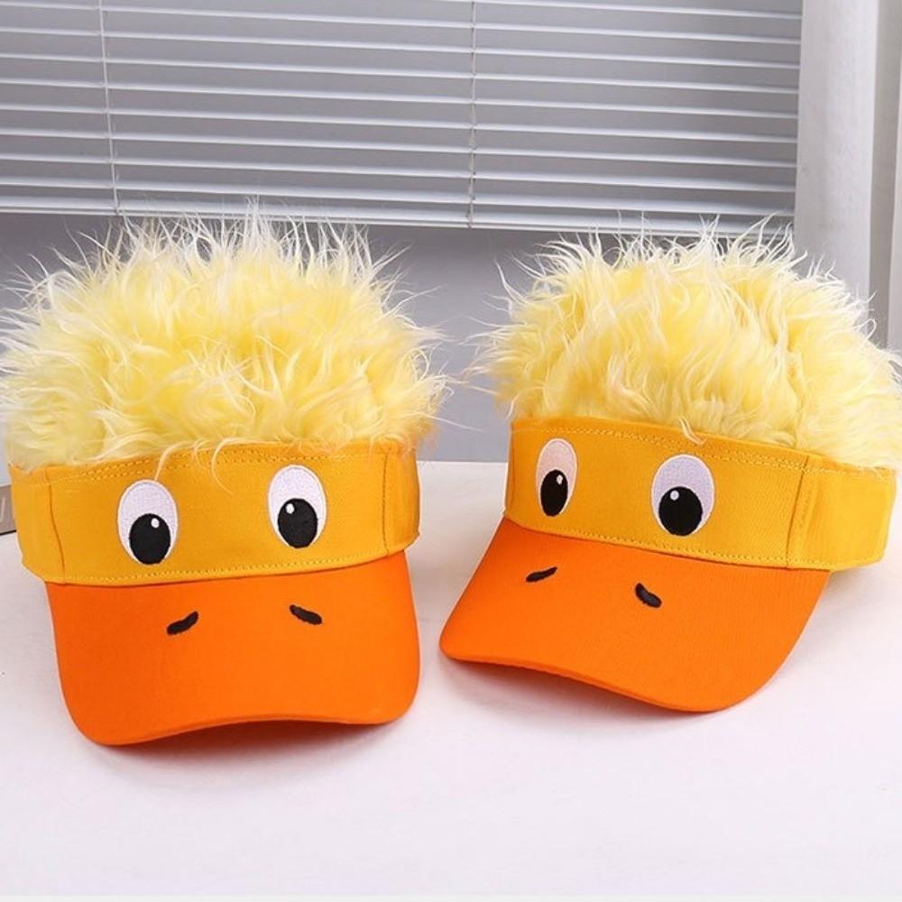 Breathable Embroidered Baseball Cap Soft Top Duck Tongue Cap Duckling Decorated Wig Cap Party Gift
