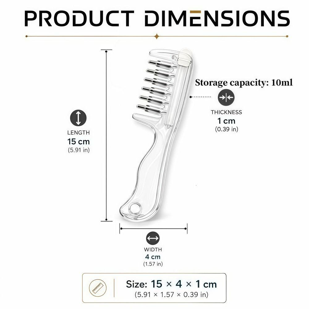 6-Tooth Essential Oil Applicator Massage Comb Liquid Guiding Scalp Massager Comb Hair Care Tool