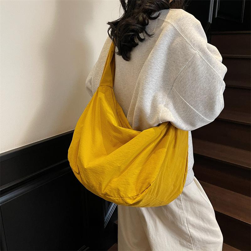 Холщовая сумка женская сумка-пельмень однотонная сумка через плечо большая вместимость сумка через плечо