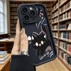 Милый Чехол для Телефона с Черными Котами для iPhone 17 16 15 14 13 12 11 Pro Max Plus, Защитный Гелевый Гибкий, Противоцарапающийся