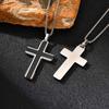 Vnox Stainless Steel Cross Pendant Necklace for Men Boys, Turquoise Black Onyx Tiger Eye Cross Box Chain Valentines Day Gifts