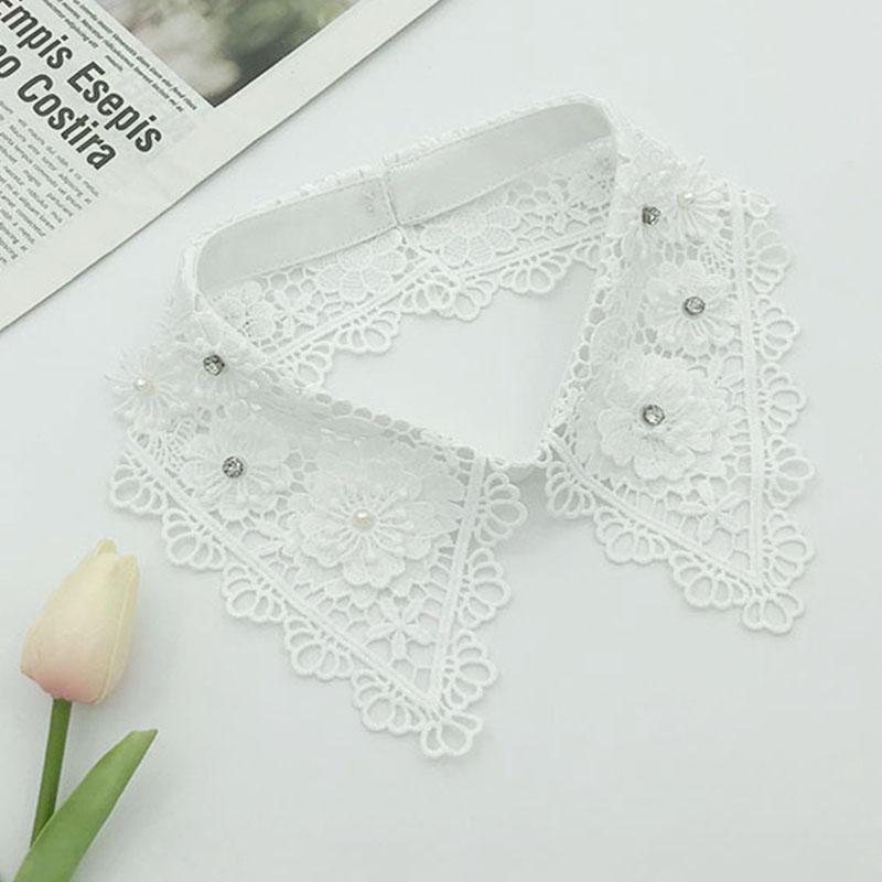 Beading Fake Collar Women Elegant Diamond Detachable Collars for Woman False Shawl Shoulder Wrap Lapel False Collars Woman Tie