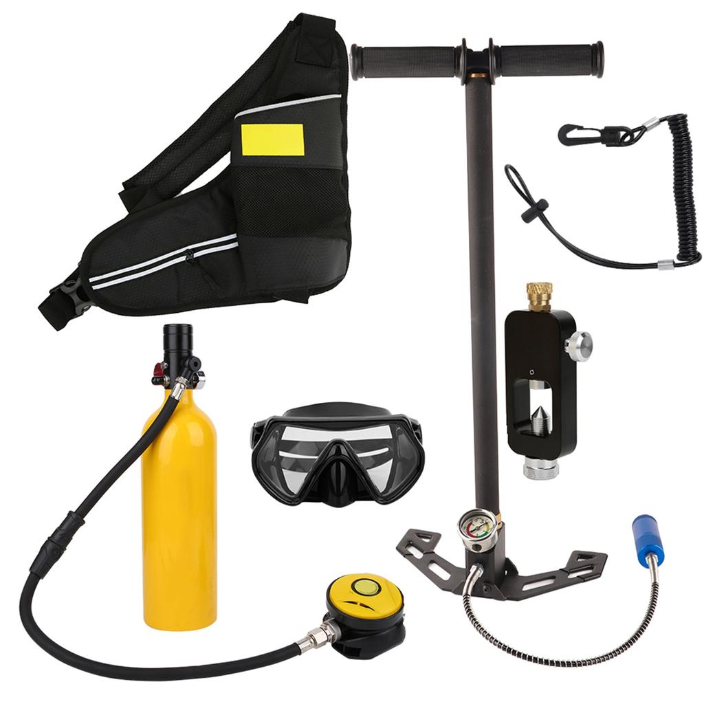 Dive Equipment 1L Rebreather Lanyard Storage Bag Scuba Adapter Inflate Pump Handbag Goggle