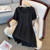 Plus Size Women's Dress Summer New Solid Color Simple Elegant Temperament Dress