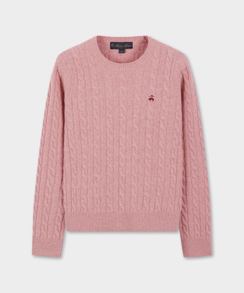 BROOKS BROTHERS [Женский] Шерстяной свитер с косами (розовый) (Bbwrwbf401)