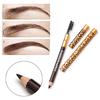 1pc Waterproof Leopard Print Eyebrow Pencil Long-lasting Double-Headed Eye Makeup Brow Shadow Pencil