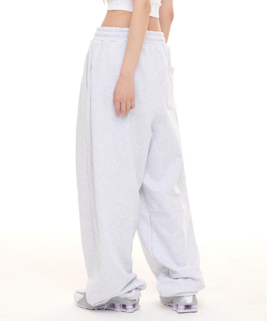 RAW LAB Super Wide Side-Tuck Sweatpants - Melange Grey
