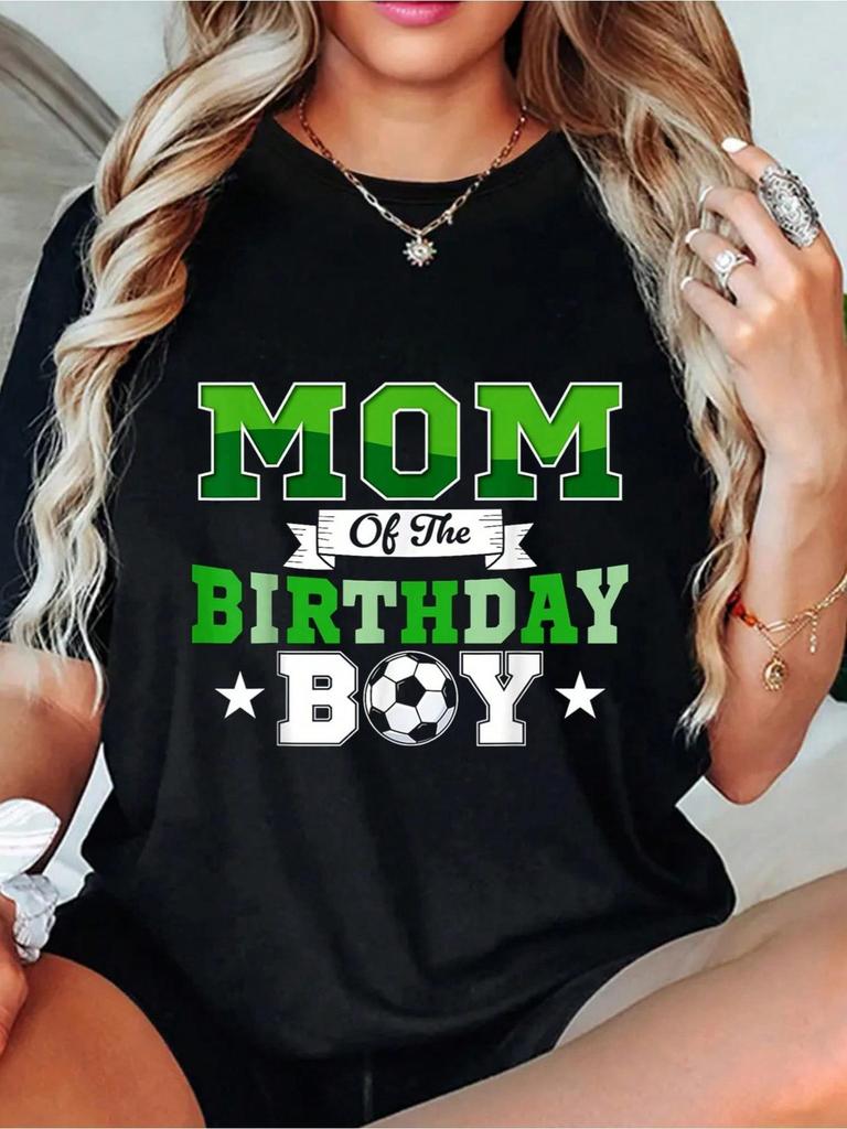 Mom Of The Birthday Boy Soccer T-shirt