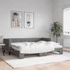 VidaXL Daybed with Trundle and Mattress Dark Grey 80x200 Cm Fabric 3196592