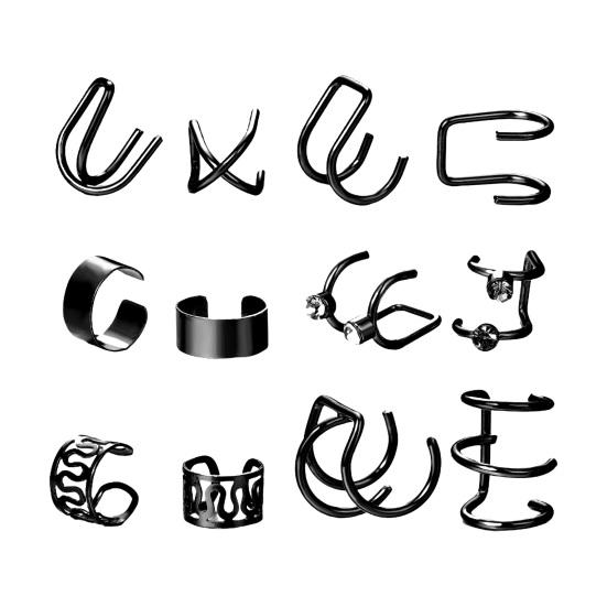 1 компл. серьги-каффы для женщин, серьги-кольца без пирсинга, сверкающие серьги-клипсы, гипоаллергенные серьги-кольца для женщин, подарки для девочек-подростков