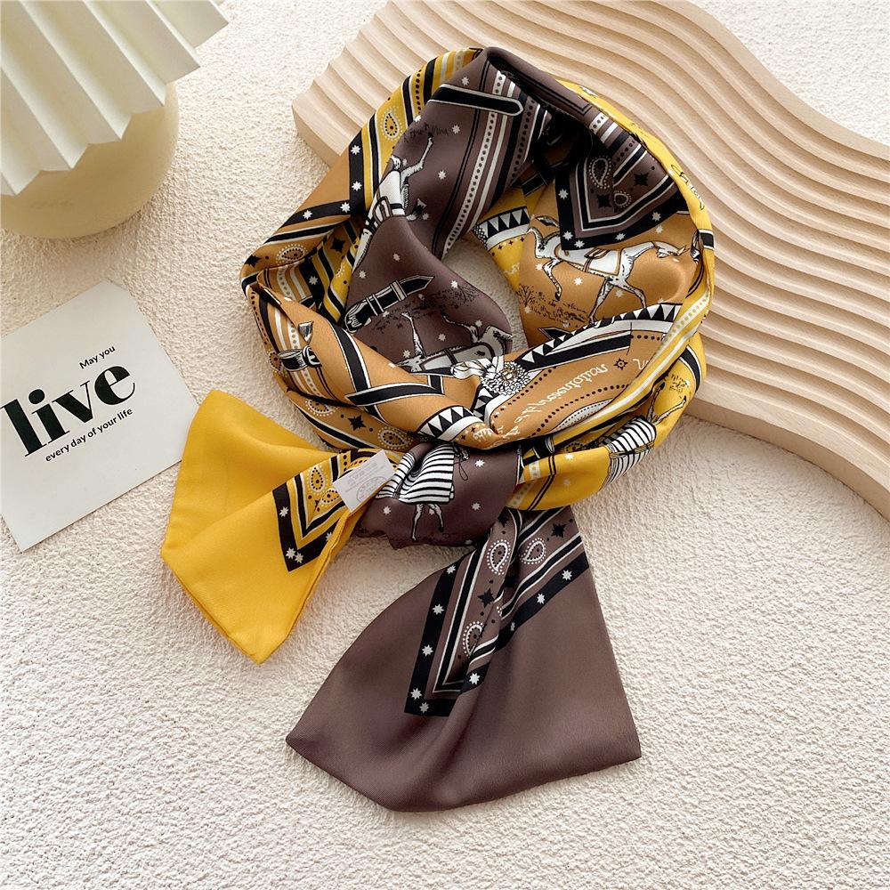 New Scarves Silk Scarves Women'S Spring And Autumn Season Long Decorative Professional Scarves Summer Thin Styles Paired With Shirts Stylish