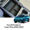 Для BYD Atto 3 EV Yuan Plus 2022 2023 внутренний органайзер, ящик для хранения, лоток, боковая дверная ручка, подлокотник, центральное управление, хранилище