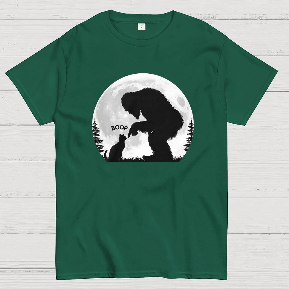 Fun Hand Boop Nose Bigfoot Cat Cotton Summer Casual Cool Loose T-Shirt